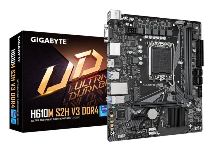 GIGABYTE H610M S2H V3 DDR4 Motherboard - Supports Intel Core 14th CPUs, 4+1+1 Hybrid Digital VRM, up to 3200MHz DDR4, 1xPCIe 3.0 M.2, GbE LAN , USB 3.2 Gen 1