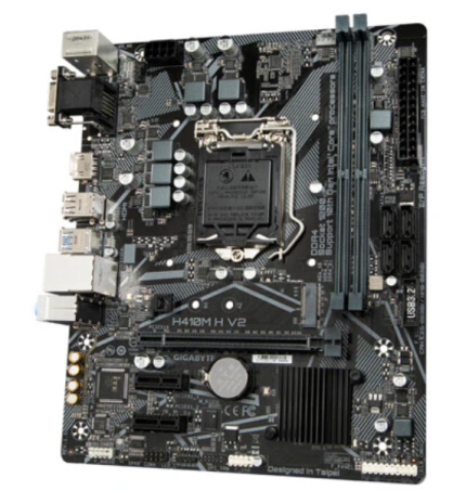 GIGABYTE H410M H V2 Motherboard - Supports Intel Core 10th CPUs, up to 2933MHz DDR4, 1xPCIe 3.0 M.2, GbE LAN, USB 3.2 Gen 1
